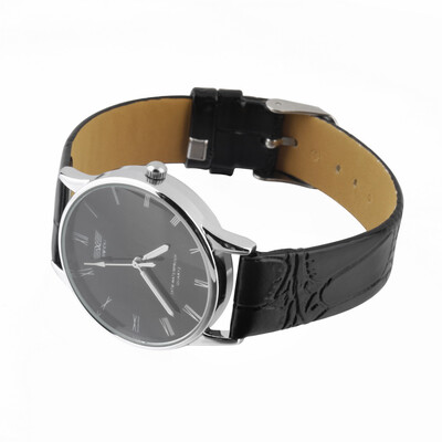 

PU Leather Stainless steel Quartz Roman numeral Couple Wrist watch man