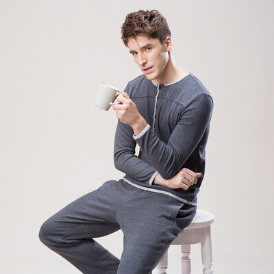 

[Jingdong supermarket] card Xuan autumn winter men Europe and the United States simple long-sleeved round neck can wear casual home service suit gray XXL 15Q087M