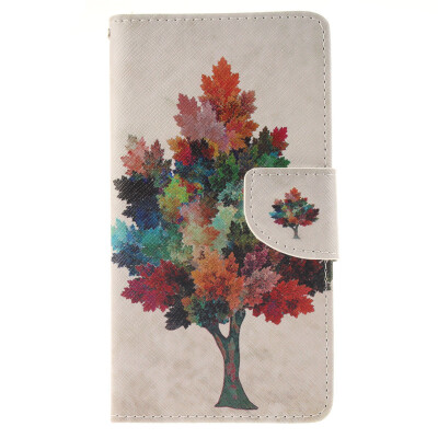 

Colorful tree Design PU Leather Flip Cover Wallet Card Holder Case for ASUS ZenFone 2