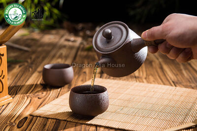 

Brown Ceramic Chinese Gongfu Kungfu Tea Set Side Handle Teapot & Teacups 3 Pcs
