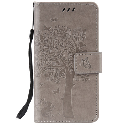 

Gray Tree Design PU Leather Flip Cover Wallet Card Holder Case for Zenfone Go ZB452KG