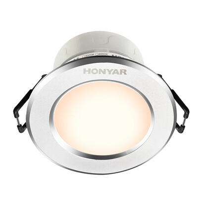 

Jingdong supermarket] Hongyan (HONYAR) LED downlight 2.5 inch sand silver 3W warm light Beidou series openings 75mm restaurant bedroom living room aisle backdrop ceiling light