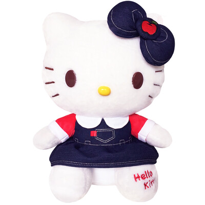 

Hello Kitty Hello Kitty подарок плюшевые игрушки куклы куклы куклы день рождения девочки джинсовые юбки KT любовник праздничные подарки 15 дюймов 37см
