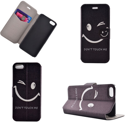 

Naughty Smile Design PU Leather Flip Cover Wallet Card Holder Case for iPhone 5SSE