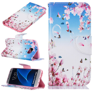 

Orchid butterfly Design PU Leather Flip Cover Wallet Card Holder Case for SAMSUNG GALAXY S7 Edge