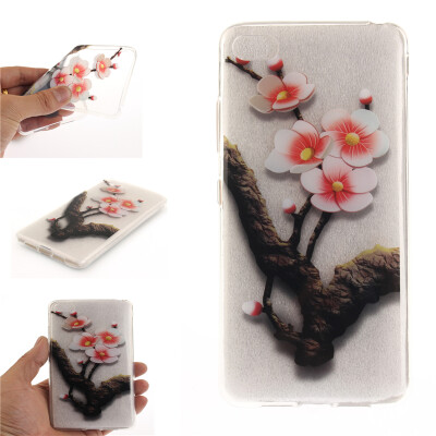 

Four plum blossoms Pattern Soft Thin TPU Rubber Silicone Gel Case Cover for Lenovo S90