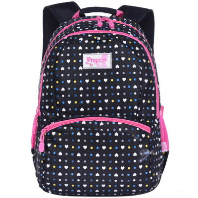 

Disney Disney Princess Children&39s Bag Double Backpack Fashion Casual Bag Shoulder Bag Primary School Student&39s School Bag Bag PL8016B-Black