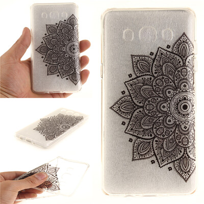 

Black half flower Pattern Soft Thin TPU Rubber Silicone Gel Case Cover for Samsung Galaxy J5 2016J510