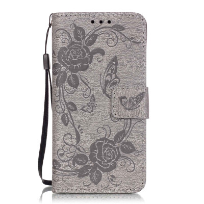 

Gray Butterfly PU Leather Flip Cover Wallet Card Holder Case for SAMSUNG A510