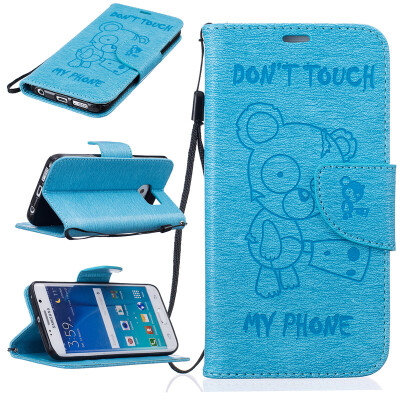 

Light Blue Bear выбитый PU кожаный бумажник чехол Классический откидная крышка с подставкой Функция и слот кредитной карты для Sam