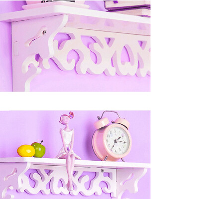 

2PCS White Shabby Chic Filigree Style Shelves Cut Out Design Wall Shelf Home Holder +L 460175