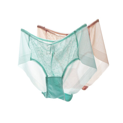 

Playboy 3923 Missless Women&39s Underwear Female Triangle Underwear Transparent Waist Bows Sexy Lace Underwear Female Mint Green Skin 2 Pack M