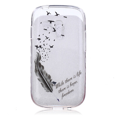 

Feathers&birds Pattern Soft Thin TPU Rubber Silicone Gel Case Cover for SAMSUNG GALAXY S3 Mini I8190