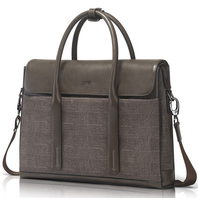 

Platinum to send BVP men&39s casual briefcase handbag horizontal paragraph retro business travel cowhide men&39s bag shoulder diagonal package T1038 gray trumpet
