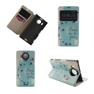 

Flying Birds Sky Design PU кожа флип Обложка Кошелек Карты Держатель чехол для Microsoft Lumia 950 XL