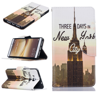 

Tower Design PU Leather Flip Cover Wallet Card Holder Case for HUAWEI Mate8