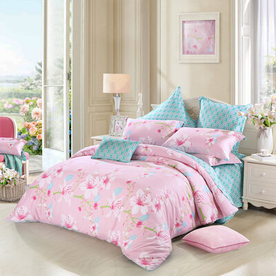 

Mercury Home Textiles Twill Twill Printed Bed Four-piece Lily Lily Bedding Bed Sheets Quilt Cover 18m Bed