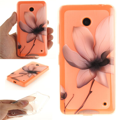 

Magnolia flower Pattern Soft Thin TPU Rubber Silicone Gel Case Cover for Nokia Lumia 630