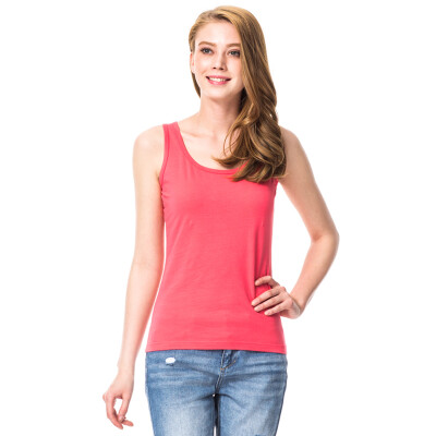 

Three guns ladies vest Shu skin Lycra cotton round neck female vest grapefruit red L