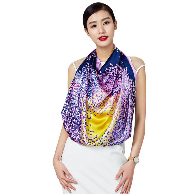 

【Jingdong Supermarket】 Everything wensli silk silk scarf long cloak beach towel lavender gift box long towel Provence sky