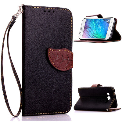 

Black Design PU Leather Flip Cover Wallet Card Holder Case for Samsung Galaxy J1(2016)/J120F