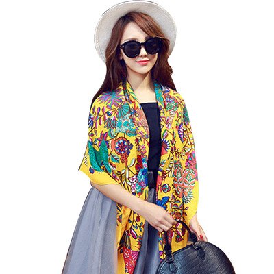 

Jingdong Supermarket Meng Si Ke MSEK WSJ161696 Women&39s scarves Baihua temperament large scarf printing scarves warm shawl blue