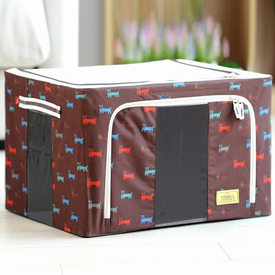

Space excellent features steel frame storage box clothing storage bag large storage box coffee dog large one 66L
