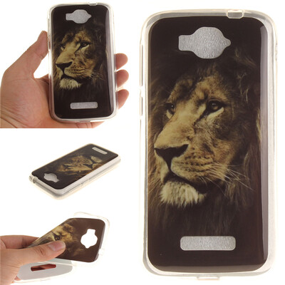 

Lions Pattern Soft Thin TPU Rubber Silicone Gel Case Cover for Alcatel One Touch Pop C7