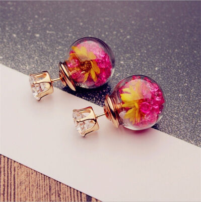 

MyMei Fashion Women Lady Elegant Flower Rhinestone Ear Stud Earrings