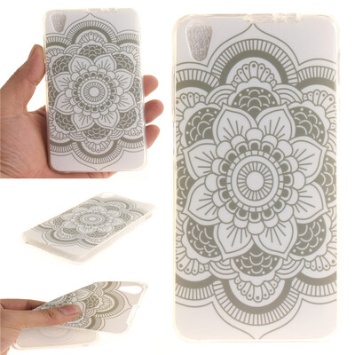 

White flowers Pattern Soft Thin TPU Rubber Silicone Gel Case Cover for Lenovo S850