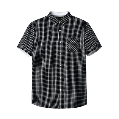 

Semir Long Sleeve Shirt Men's Casual Check Pattern Cotton Straight Short Sleeve Shirt 13216041248 Black & White XL