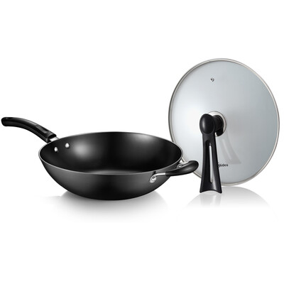 

Jingdong supermarket the United States 32cm cast iron wok no coated stainless steel pig iron cooker pot induction cooker fire universal CZ32B4