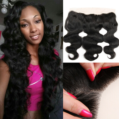 

13x4 Lace Frontal Indian Body Wave 130% Density 7a Unprocessed Indian Remy Hair Lace Frontals With Baby Hair Bleached Knots
