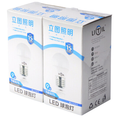 

[Li] На Jingdong супермаркет (LITIL) 9W LED лампа E27 винт большой белый энергии энергосберегающие лампочки 2 средства