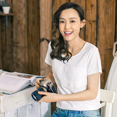 

(INMAN) 2017 лето новый искусство вентилятор Chun хлопок вышивка белый с коротким рукавом футболка женская рубашка жемчужно-белый L 1862022367