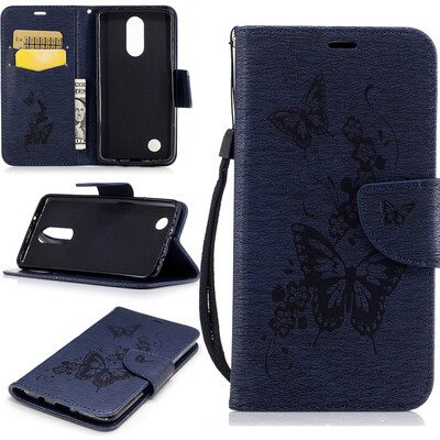 

Deep Blue Butterfly Style Чеканка Классическая флип-обложка с функцией подставки и слотом для кредитных карт для LG K8 2017