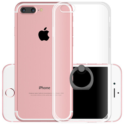 

Пицца Apple iphone7plus мобильный телефон оболочки Apple 7plus борьба черный палец пряжка кронштейна прозрачной оболочки 5.5 дюймов