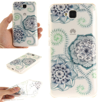 

Blue and green dream flower Pattern Soft Thin TPU Rubber Silicone Gel Case Cover for HUAWEI enjoy 5