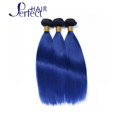 

Brazilian Ombre Hair Extensions 8A Grade Unprocessed 2 Tone 1B/Blue Ombre brazilian virgin hair straight 3 bundles hair weft