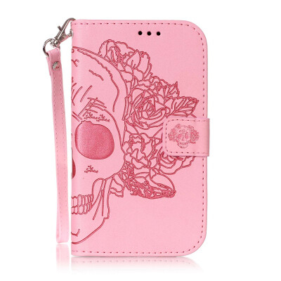 

Pink Skull Design PU Leather Flip Cover Wallet Card Holder Case for SAMSUNG 9082