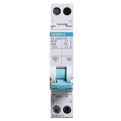 

Siemens SIEMENS compact circuit breaker 20A 1P N double into the double 5SJ30207CR