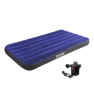 

INTEX Blue Flocking Single Inflatable Bed Home Camping Tent Air Cushion Bed