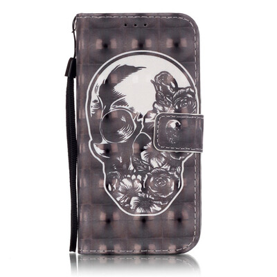 

Skull Design PU Leather Flip Cover Wallet Card Holder Case for SAMSUNG S6