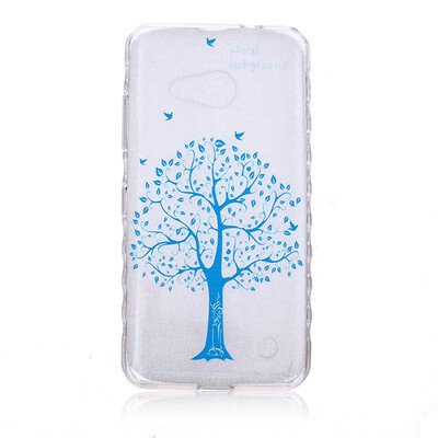 

Blue tree Pattern Soft Thin TPU Rubber Silicone Gel Case Cover for Microsoft Lumia 550