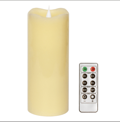 

Flameless Candles With Romote Control and Timer ,Simplux Free-Flowing 3D Fireless flame,Real Wax ,Battery-Operated,Ivory,3x7 Inche