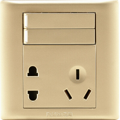 

Feidiao (feidiao) switch socket panel five hole socket with double open double control dual power wall switch 86 type A3 champagne gold