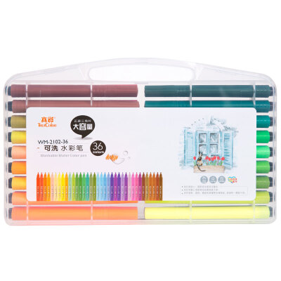 

True color Truecolor WM-2102-36 large triangular PP PP box watercolor pen 36 color