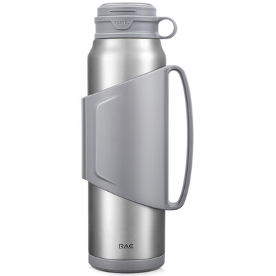 

RAE 1500ml double layer stainless steel vacuum insulated pot fashion home outdoor travel travel thickening large capacity coffee thermos bottle natural color R8050