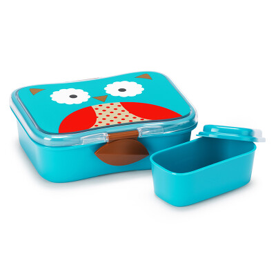 

SKIP HOP Cute Zoo Leakage Lunch Box 700ml (with snack box) grid box lunch box - Owl 6 months or more US imports