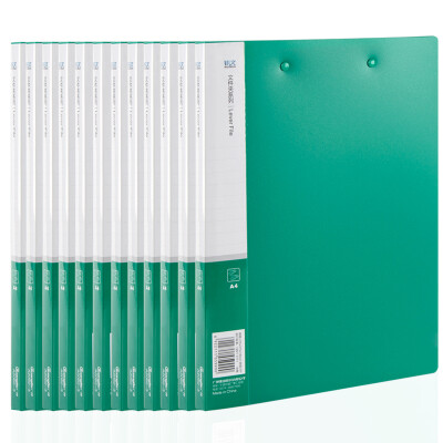 

BroadBo 12 pcs loaded double powerful A4 folder board folder office supplies green A2082